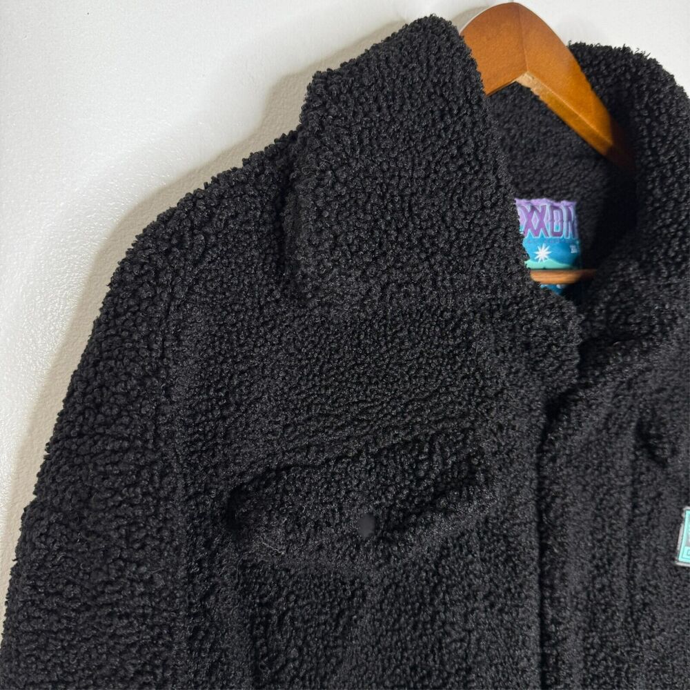 Dixxon Morningstar Sherpa Jacket XS Black Fuzzy Lined Flannel Heavyweight Warm